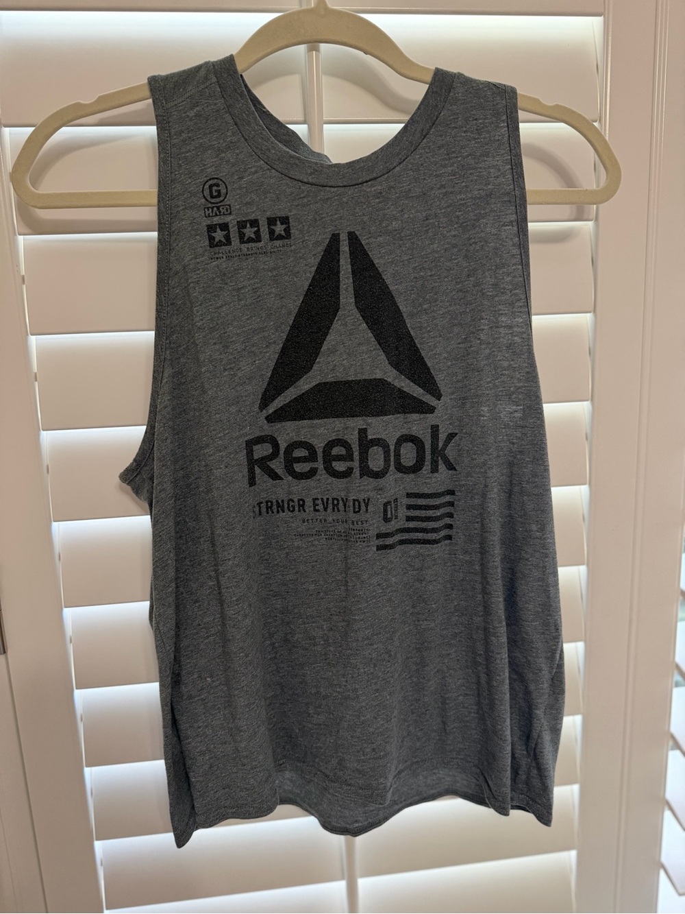 Reebok Dark Gray Graphic Muscle Tank